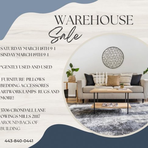AJ Designs Staging Warehouse Sale